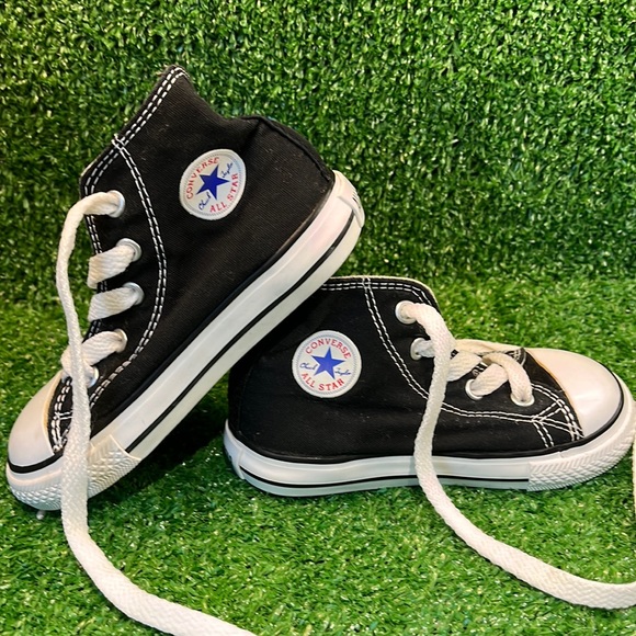 Converse, Infant, Unisex, Size 7 Black High-Top, Lace up - Picture 1 of 7